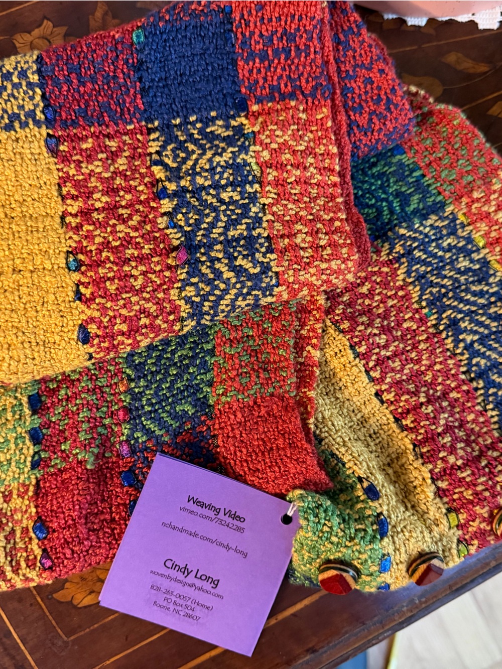 Woven By Design Cindy Long Multicolor Woven Colorblock Scarf